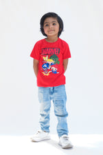 Marvel Half Sleeves T-shirts For Kids - Red - SBT-334