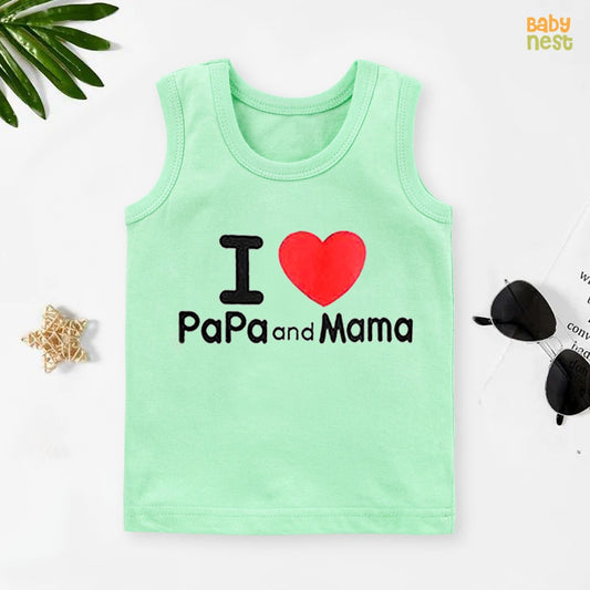BNBBS-168 - I Love Papa & Mama - Sandos For Kids - Light Green