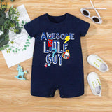 Baby Half Romper - Awesome Little Guy- Blue