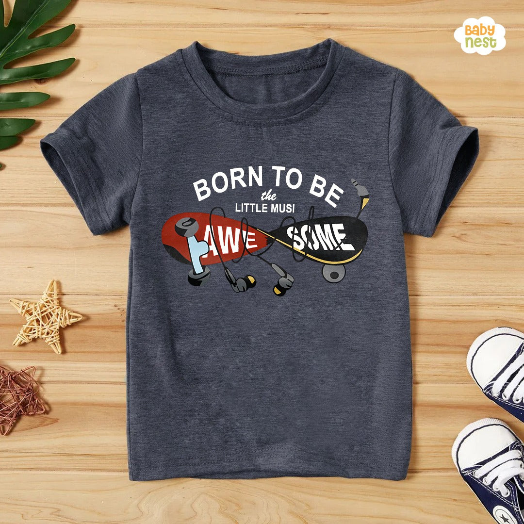 Born to be - Half Sleeves T-Shirts - Grey