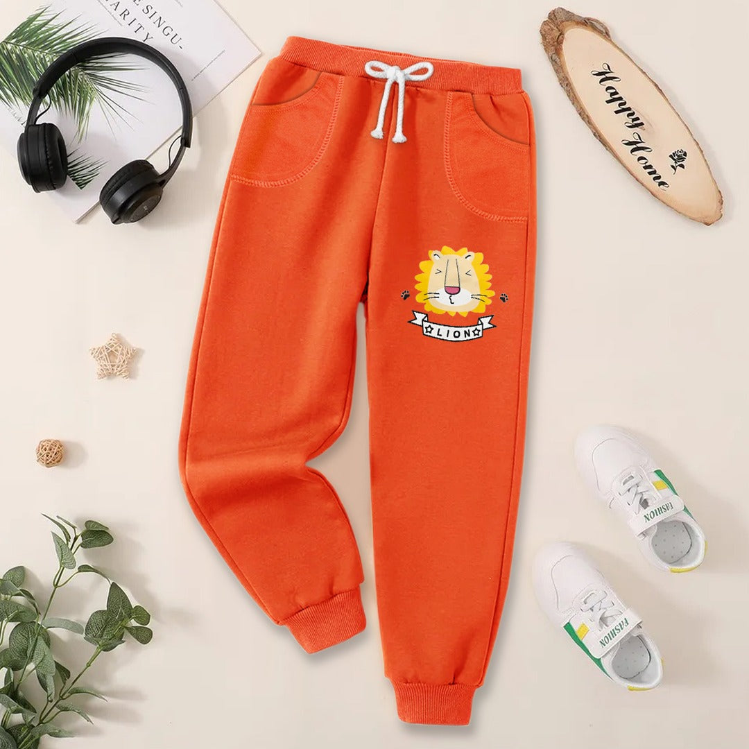 Fleece Jogger Pants for Kids - BNBJP-16-D 123 - Orange - Loin
