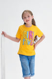 Girl Power  - Half Sleeves T-shirts For Kids - Yellow