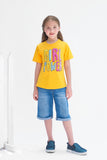 Girl Power  - Half Sleeves T-shirts For Kids - Yellow