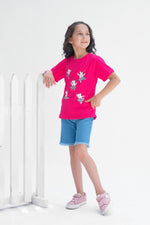 Believe in Unicorn - Half Sleeves T-shirts For Kids - Dark Pink