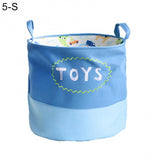 Toys Foldable Storage Laundry Basket Bin With Handles - Blue