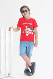Trouble maker - Half sleeves T-shirts For Kids - Red - SBT-350