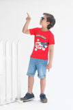 Trouble maker - Half sleeves T-shirts For Kids - Red - SBT-350