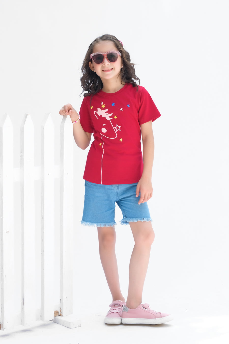 Star - Half sleeves T-shirts For Kids - Maroon - SBT-354