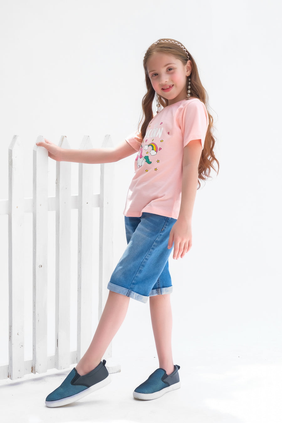 Unicorn - Half sleeves T-shirts For Kids - Pink - SBT-356