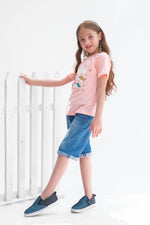 Unicorn - Half sleeves T-shirts For Kids - Pink - SBT-356