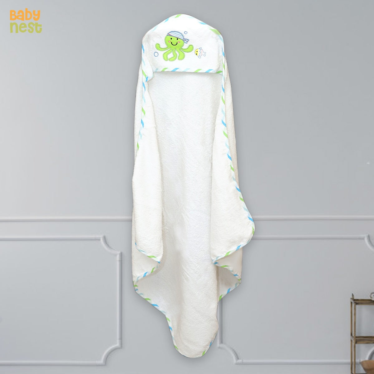 Baby Towel BNBBT-111 - White - White - Octopus