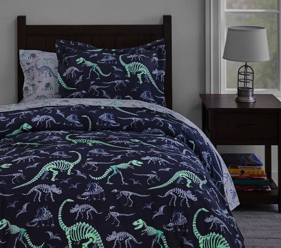 Kids Glow In The Dark Bedsheet - Dinosaur - Bedsheet and Pillow cover only - 63‚Äù X 95‚Äù (Inches)