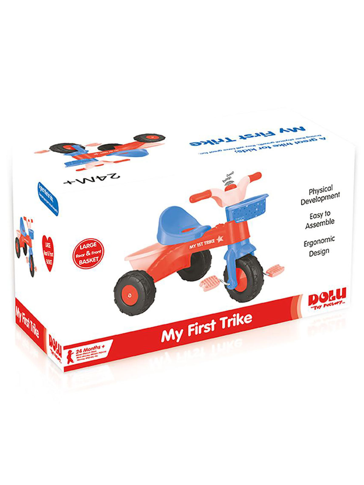 My First Tricycle bike with handle- 7007 - Red & Blue