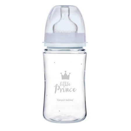 Canpol Babies Anti-Colic Wide Neck Bottle 240Ml Pp Easy Start Royal Baby - 8.11 OZ.