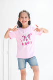 Enjoy The Summer Half Sleeves T-shirts For Kids - Pink