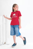 Smile - Half sleeves T-shirts For Kids - Maroon - SBT-353
