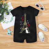 Baby Half Romper - Take me to Paris - Black