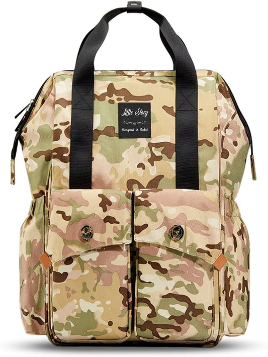 Little Story Elite Diaper Bag w/Stroller Hooks & Changing Mat - Camouflage