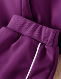 Royal Purple Cozy Explorer Fleece Tracksuit for Kids with Sling Bag