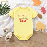 Easyclean Half Sleeves Onesie with Baba & I Agree Mama Is The Boss Print