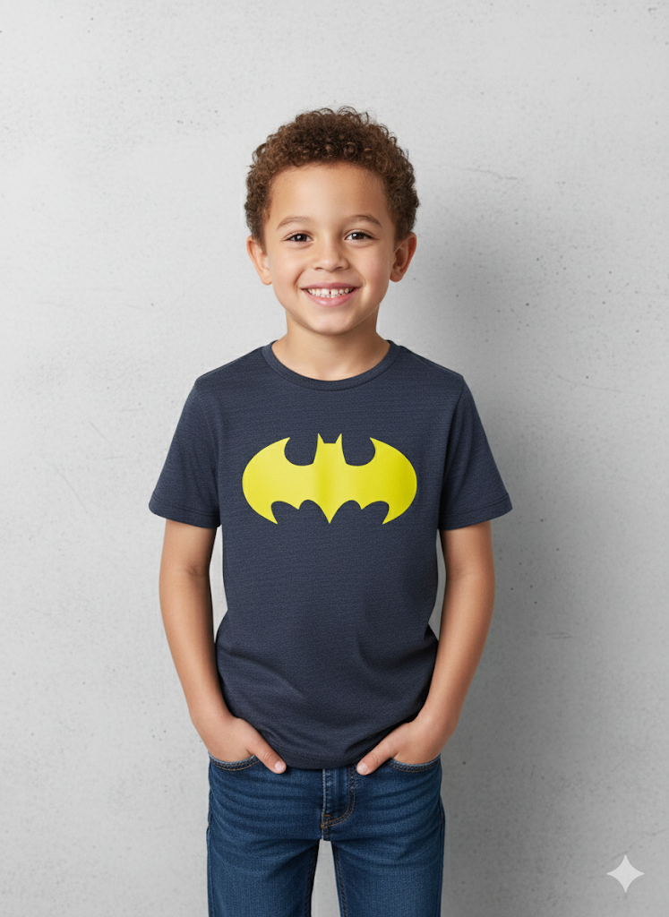 Bat Beacon Half Sleeves T-shirt For Kids - Grey