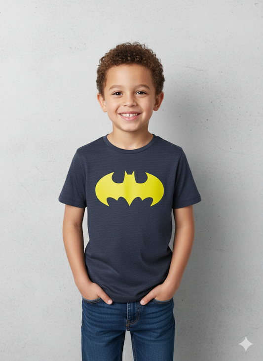 Bat Beacon Half Sleeves T-shirt For Kids - Grey