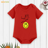 Half Sleeves Onesie with Chachu Jesa Koi Nai Print-Red