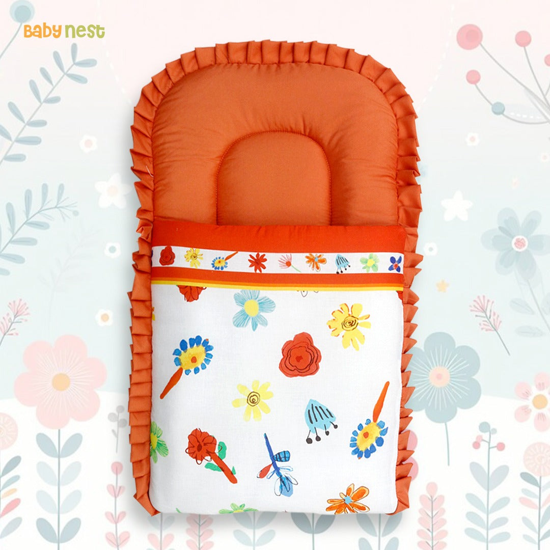 Vibrant Red and Orange Garden Carry Nest & Sleeping Bag