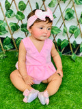 Frock Style Premium Baby Onesie - Pink