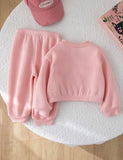 Baby Pink - Mini Style Zip Up Fleece Tracksuit for Kids