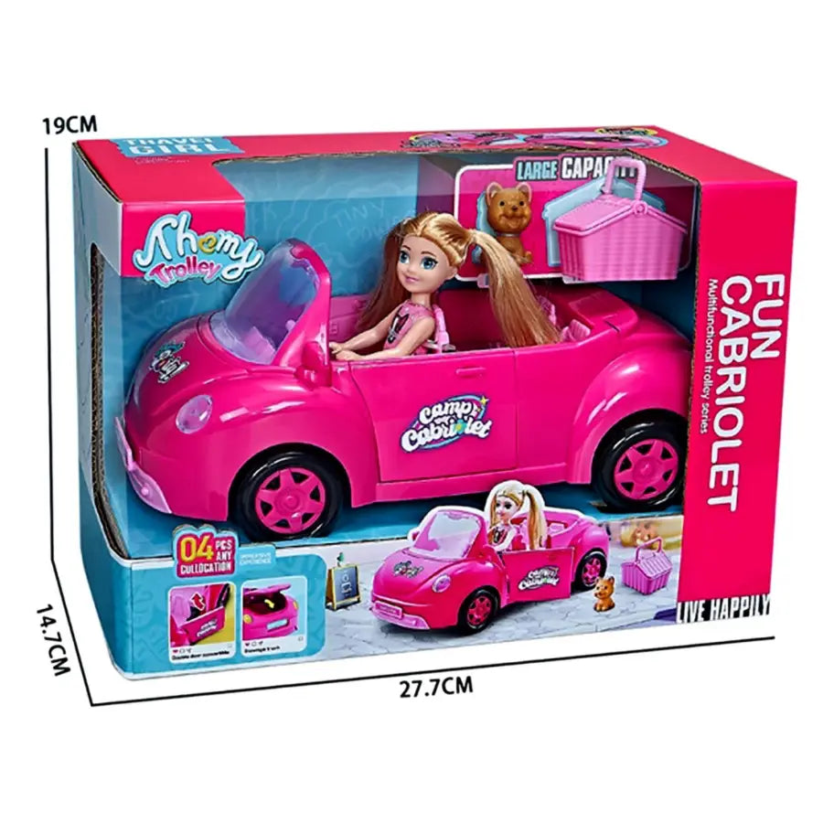 Barbie Doll and Convertible Car Toy Set - FUN CAR 9045-2