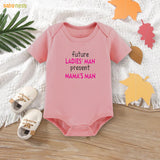 Easyclean Half Sleeves Onesie with Future Ladies Man Present Mama'S Man Print