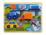 Shape Educational Colorful Vehicles Puzzle Board