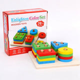 Enlighten Color Wooden Shape Puzzle Toy