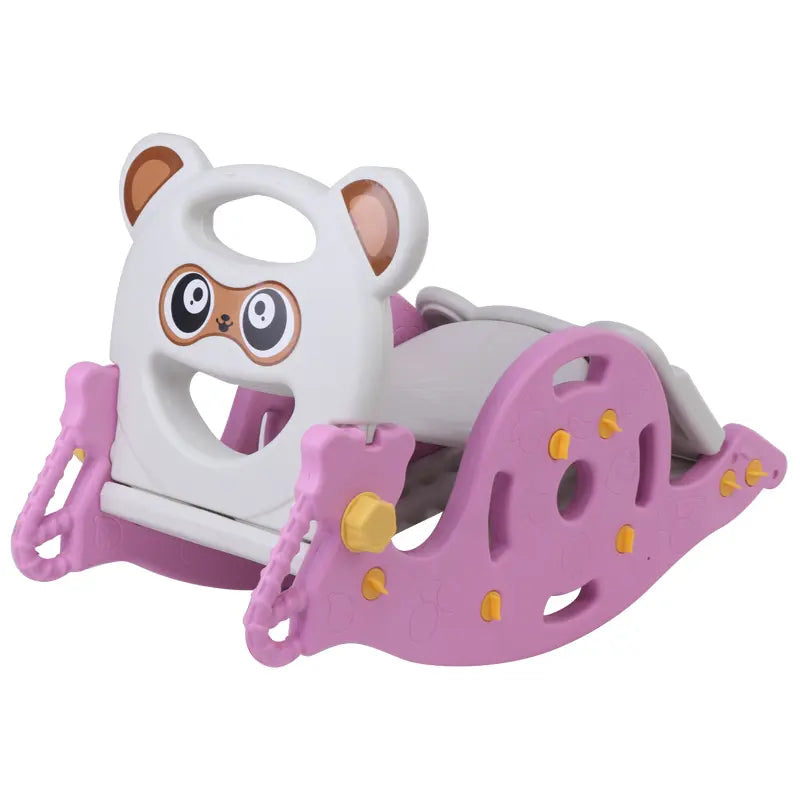 Panda 3-in-1 Multifunctional Rocking Toy with Foldable Slide (266 ) - Pink