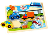 Shape Educational Colorful Vehicles Puzzle Board