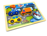 Shape Educational Colorful Vehicles Puzzle Board