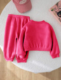 Hot Pink - Mini Style Zip Up Fleece Tracksuit for Kids