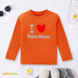 Full Sleeves T-shirt with I Love Baba & Mama Print