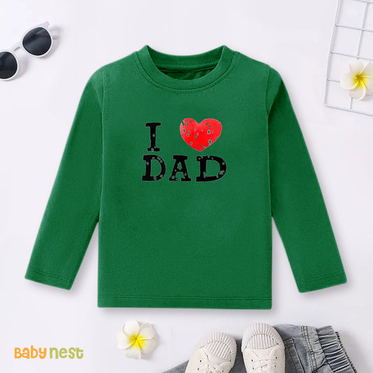 Full Sleeves T-shirt with I Love Dad Print