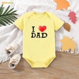 Easyclean Half Sleeves Onesie with I Love Dad Print