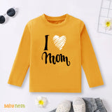 Full Sleeves T-shirt with I Love Mom Print