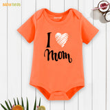 Easyclean Half Sleeves Onesie with I Love Mom Print