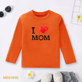 Full Sleeves T-shirt with I Love Mom Print