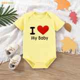 Easyclean Half Sleeves Onesie with I Love My Baby Print