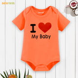 Easyclean Half Sleeves Onesie with I Love My Baby Print