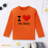 Full Sleeves T-shirt with I Love My Baby Print