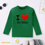 Full Sleeves T-shirt with I Love My Baby Print