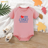 Easyclean Half Sleeves Onesie with I Love My Crazy Khala Print