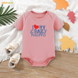 Easyclean Half Sleeves Onesie with I Love My Crazy Phuppo Print